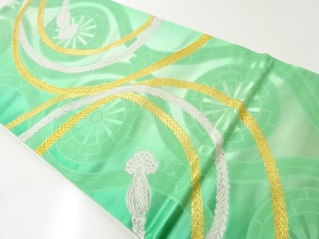 JAPANESE KIMONO / BRAIDED CORD PATTERN WOVEN FUKURO OBI